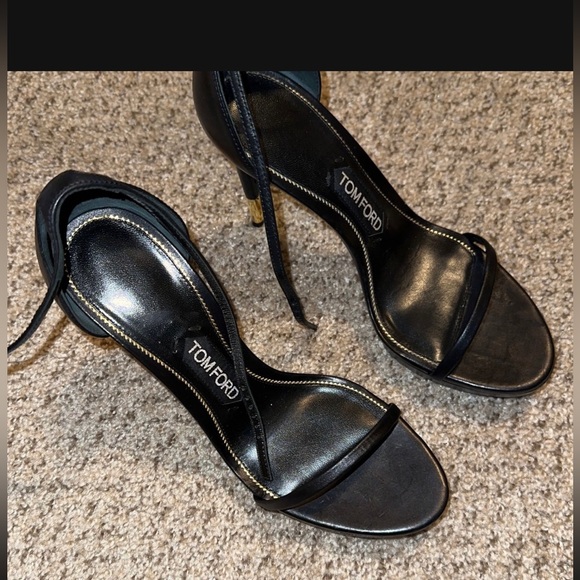 Tom Ford Shoes - Tom Ford Black and Gold High Heel Sandals